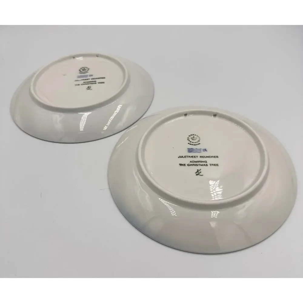 1981 Royal Copenhagen Kai Lang Annual Christmas plate 2pc Set